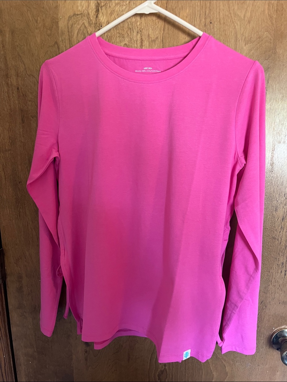 Long-Sleeve Pink Crewneck Top